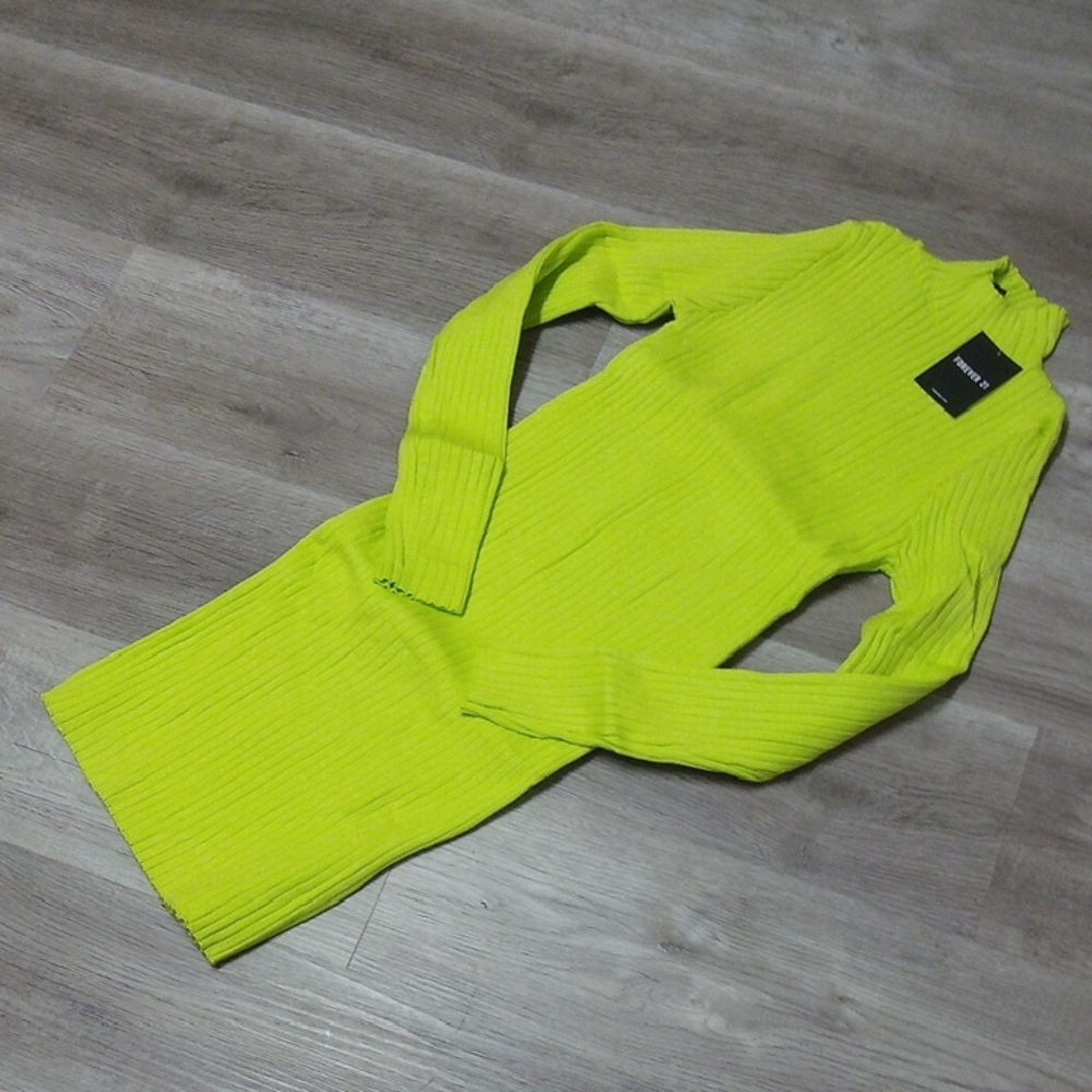 Forever 21 Bright Lime Knit Dress
